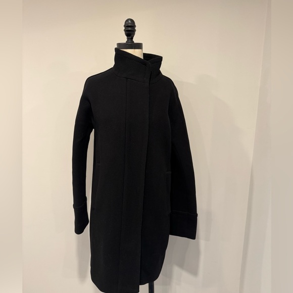 J. Crew Black Wool Coat Nello Gori Stadium Cloth Coccon - Picture 8 of 8